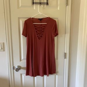 Laced Up Tshirt Dress